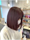 大人可愛い髪質改善艶感ピンクカラー肩ラインボブ