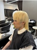 ダブルカラー　ブリーチカラー　ケアブリーチ　ウルフカット