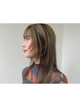 【下北沢】ケアブリーチ×イルミナカラーのダブルカラーで透明感を＊ハイライト、インナーカラーにも◎