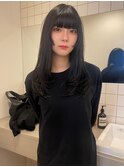 美髪ブラックカラー × 姫レイヤーカット