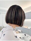 アンブレラカラーハイライトボブバレイヤージュホワイトブリーチ