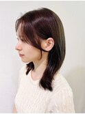 おくれ毛ミディアムロング美髪顔周りレイヤー_ba517621