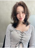 ACE横浜　オリーブグレージュ×ミディアムレイヤー
