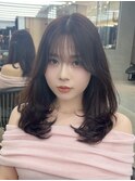 髪質改善レイヤーカット顔周り前髪韓国ミディアムロング/池袋
