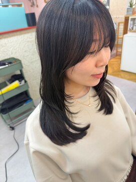 アイエン(aien) 暗めカラー×レイヤーカット×韓国レイヤー×シースルーバング