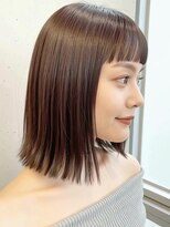 モッズヘア 越谷(mod's hair)&nbsp;ぱっつん前髪切りっぱなしくびれヘア外ハネボブA6越谷20代30代