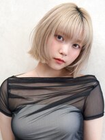 エステージ  喜連店(S-TAGE)&nbsp;ホワイトブロンド×ケアブリーチ×切りっぱなしボブ