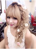 ☆『フルメイク+編み込みサイドのちらしハーフアップ』♪(*^-^*)