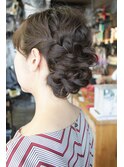 びんずる大人ヘアセット [ボブ編み込みアレンジ]