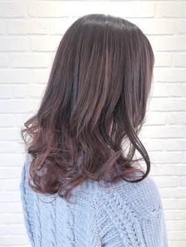 デイジー インデックスヘア 大島店(DAISY index hair) ピンク×ピンクベージュ×グラデーションカラー×くびれセミディ