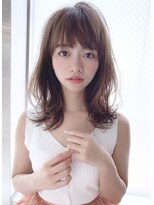 くびレイヤーミディアムヘア（インナーカラースパイラル