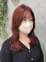 テトヘアー(teto hair) 韓国スタイル　暖色カラー　くびれ　レイヤードカット　ヨシン