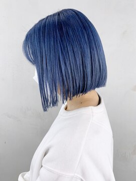 アルバム 銀座(ALBUM GINZA) ブルーボブ_アースカラーくびれヘアツートンカラー_ba378621