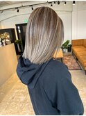 ホワイト感増し増しバレイヤージュ_white ash beige_