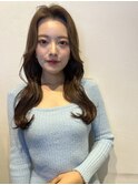 韓国前髪顔周りロング×デザインカラー[心斎橋/髪質改善]