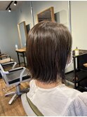 切りっぱなしボブ×透明感カラー