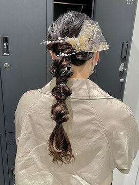 ケンジ ツルヤチョウ(KENJE tsuruyacho) ぽこぽこ編みおろしアレンジ2