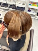 小顔ショートボブカラー大人ショートボブひし形ショートカット
