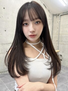 サイン 表参道(SIGN) 韓国ヘアーハッシュカットレイヤーカットグレージュブリーチ無し