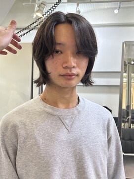 メゾンアクア 表参道(Maison ACQUA) =メンズボブ/ダークアッシュ/ニュアンスパーマ／ボブウルフ