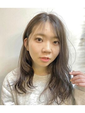 クラク 笹塚店(KURAKU) ラベンダーアッシュ/ふんわりシースルー/セミロング/10代/20代