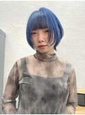 顔まわりレイヤー/ショート/blue