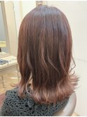 くびれヘア/アプリコットオレンジ/ハイライトカラー/福原遼華