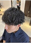 波巻きパーマ　マッシュパーマ