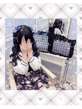 新宿コットン(cotton hair) ハーフツイン編みたらし&前髪エクステ