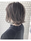 【Marl】ハイトーンのグレージュカラーの無造作ボブ♪