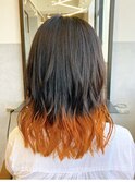 【EIGHT 大宮】毛先オレンジ+グレーアッシュ