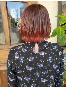 ヘア メイク リン(hair make rin) オレンジインナーカラー