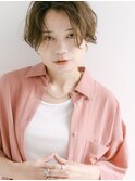 シースルーバング丸みショートボブ/ベージュカラー