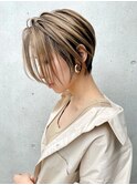 外国人風 ハイライト バレイヤージュ エアタッチ ベージュT923