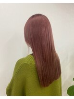 モルニ(MORNI)&nbsp;ピンクカラー_マロンベージュ Aラインボブ かきあげ