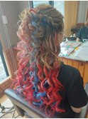 ライブヘアセット　派手ヘアメ