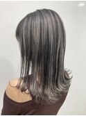 外ハネミディ×ハイライト/30代40代50代