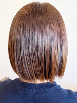 レポヘアー(Repos hair) 20代30代40代ナチュラルハイライト立体感ストレートボブ透明感