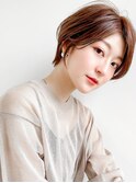 ★前下がりハンサムショートボブパーマ30代40代50代白髪ぼかし