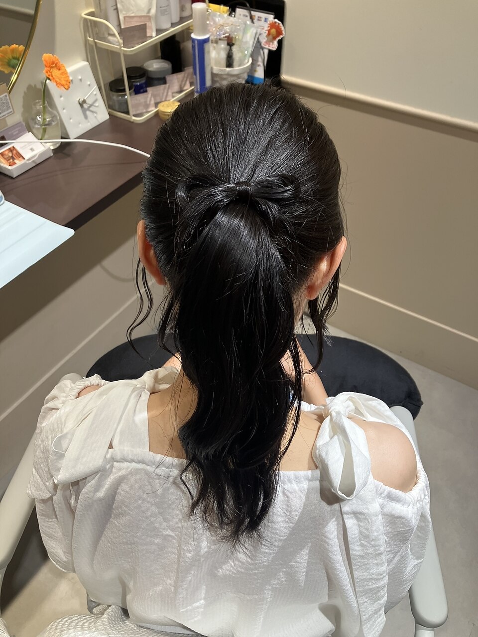 ロングサイズのリボン式梨花巻きポニーテール ロングサイズのリボン式梨花巻きポニーテール