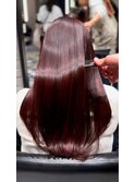 ブリーチなしボルドーカラー