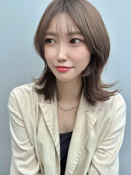 ソワンドブレス 阿倍野店(soin de brace) 外ハネボブ/ウルフカーキベージュ