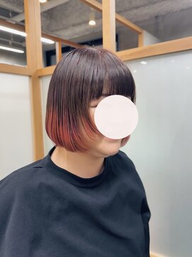 フレーム なんば店(FRAME) ◯ pinkエンドカラー × レイヤーボブ