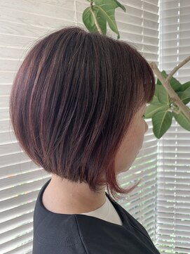 アース 三田南ウッディタウン店(HAIR&MAKE EARTH) 大人かわいいストレート切りっぱなしインナーカラー耳掛け小顔