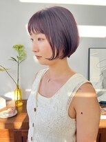 ヘアー アイス 御器所本店(HAIR ICI)&nbsp;透明感夏レイヤーカットショートボブ軽やかピンクレッド