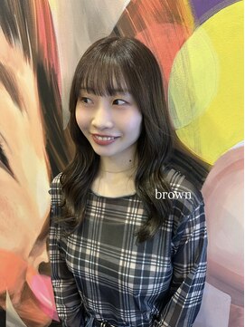 ロウ 札幌(ROW) レイヤーカット/くびれヘア/ブラウン/髪質改善トリートメント