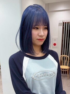 モク 立川(moc) 韓国風レイヤーカットブリーチダブルカラー前髪