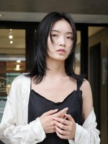 ネロ ヘアアンドライフストア 渋谷(NERO HAIR AND LIFESTORE) 【松井隆人】ミディアムレイヤー 顔周りレイヤー 前髪なし