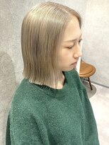 ラミエバイメルト 下北沢(lamie by melt) 花田/ボブブリーチブロンドミルクティーベージュ下北沢韓国前髪