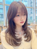 バイオレット 表参道店(Violet)&nbsp;顔周りカットミディアムレイヤーハッシュカットシースルーバング